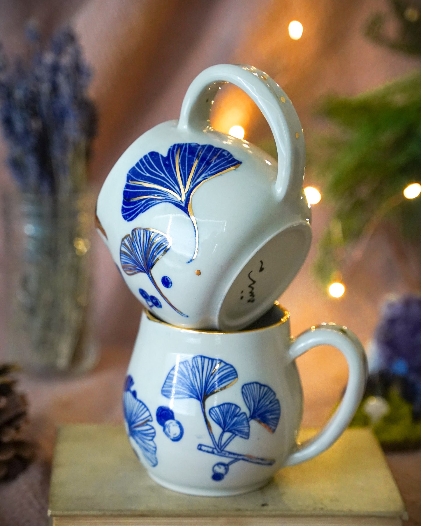 Ginkgo gold latte mug