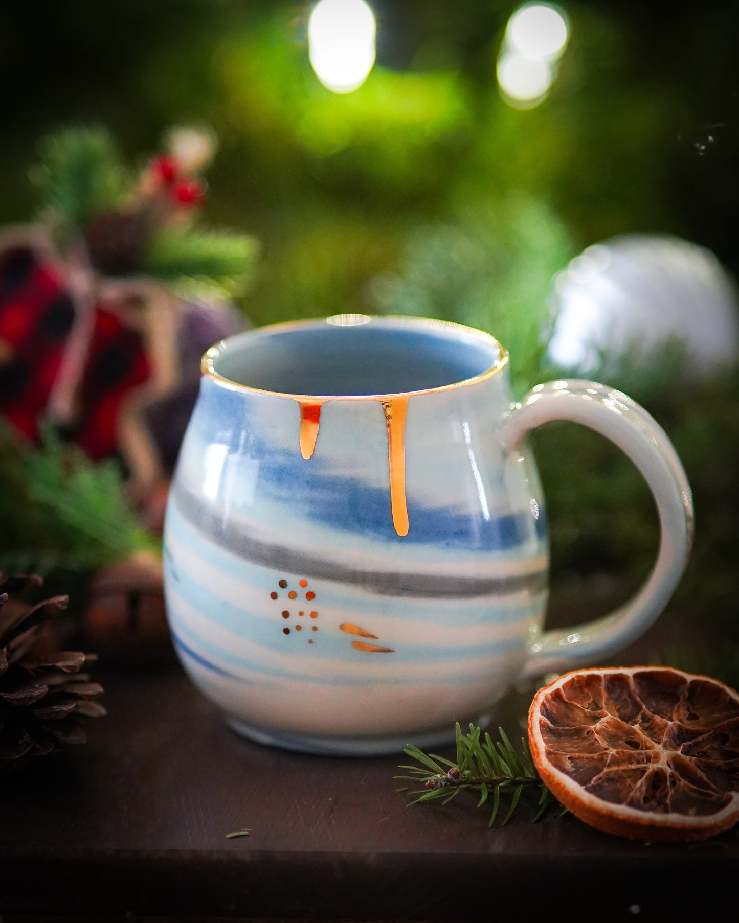 Golden Porcelain Snow Marble Mug