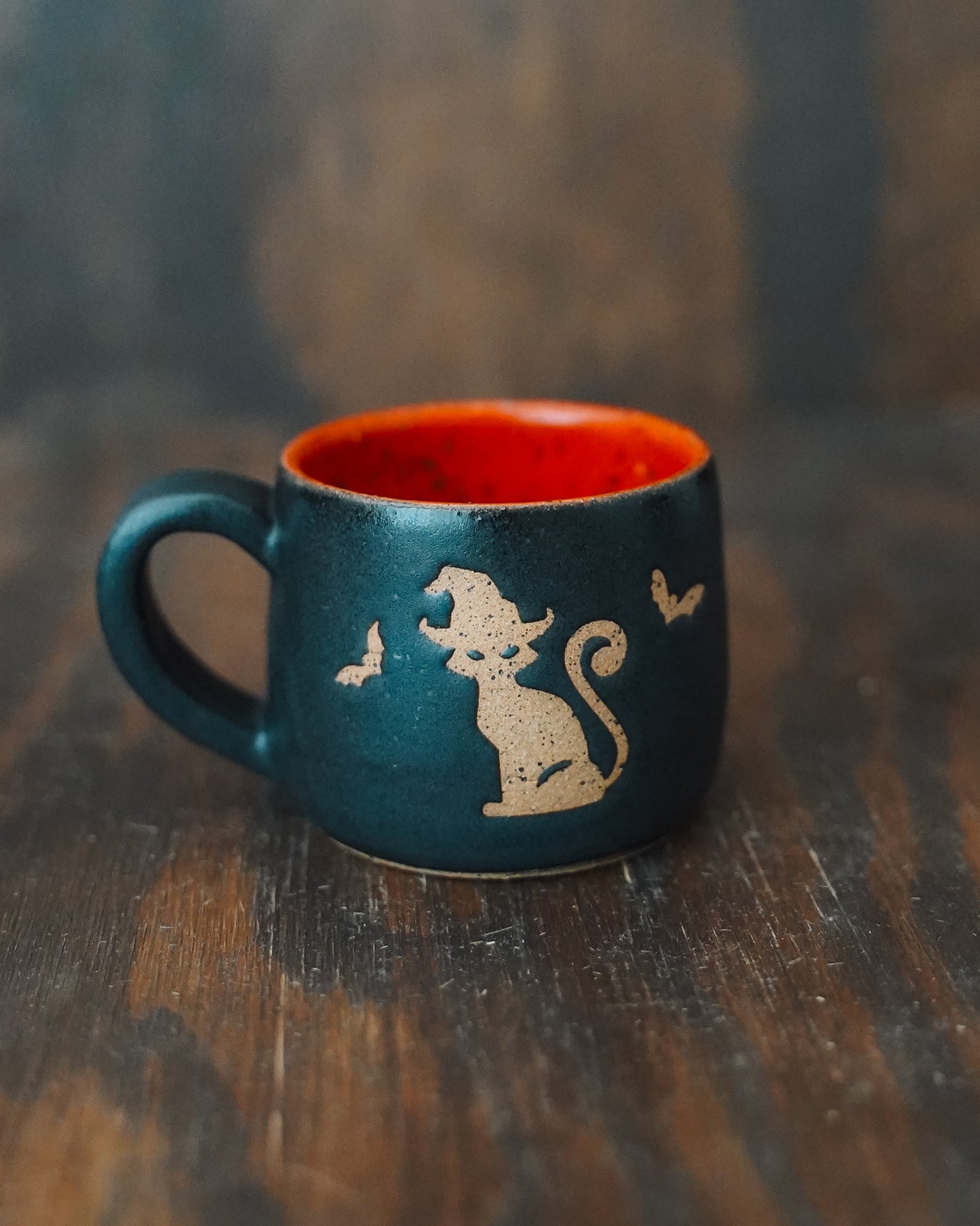 Spooky kitty espresso mug