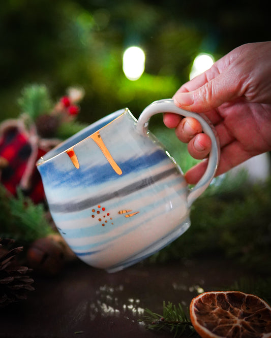 Golden Porcelain Snow Marble Mug