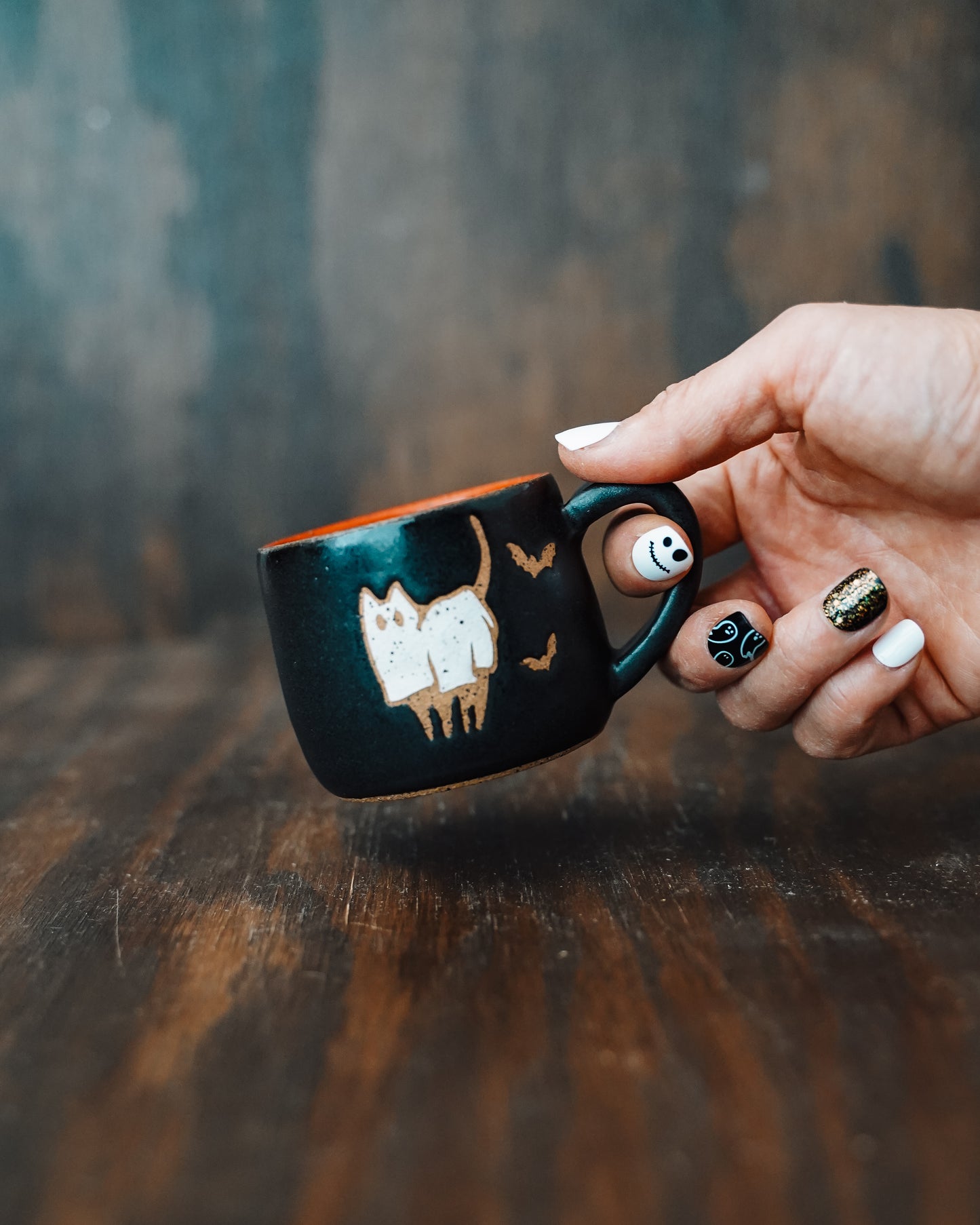 Spooky kitty espresso mug