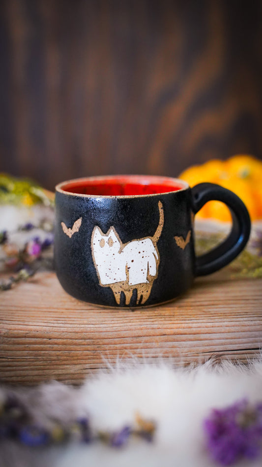 Spooky kitty espresso mug