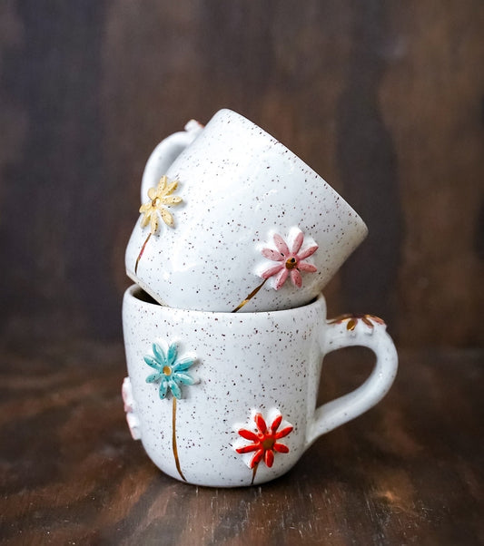 Rainbow daisies with gold