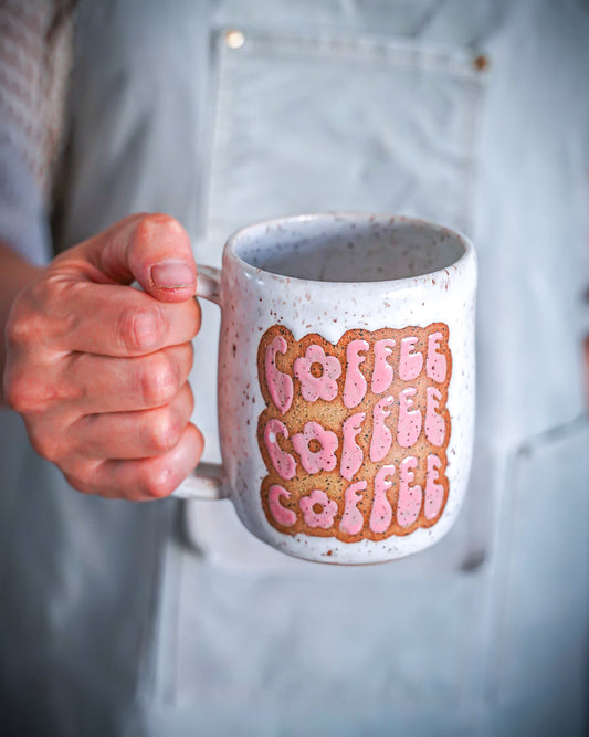 Coffee coffee coffee Mug/Handmade Ceramic Large Coffee Mug/Unique Large Mug/Birthday Gift/ Coffee Tea Drink Gift