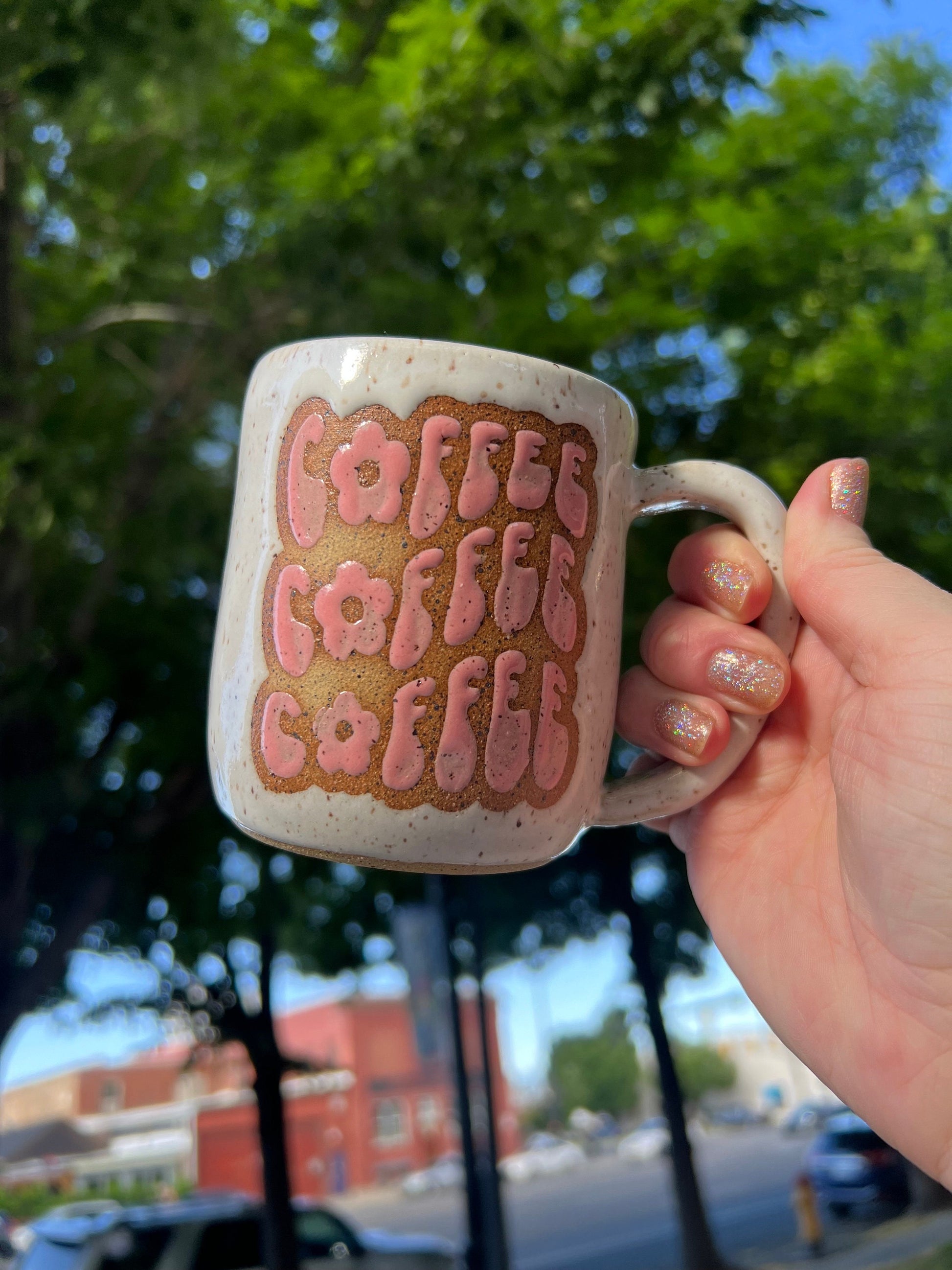 Coffee coffee coffee Mug/Handmade Ceramic Large Coffee Mug/Unique Large Mug/Birthday Gift/ Coffee Tea Drink Gift